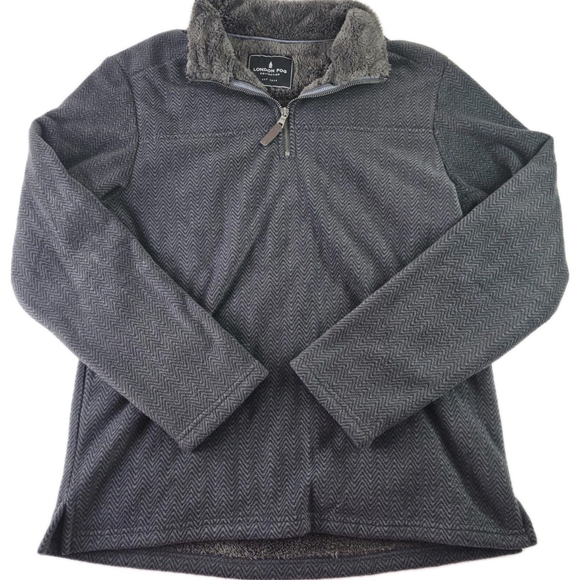 London Fog Collection Men's Gray 1/4 Zip Pullover Fleece Fully Lined Size XLarge - Picture 1 of 5